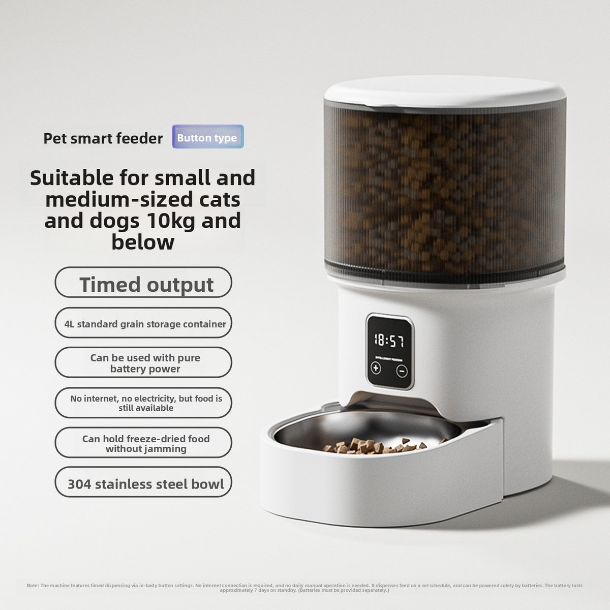 Smart Automatic Pet Feeder with Timer or App Control
