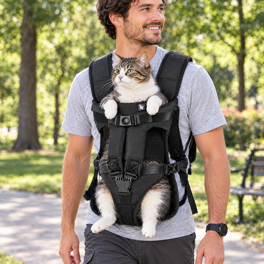 Hug-style chest pet carrier – lifestyle photo 2