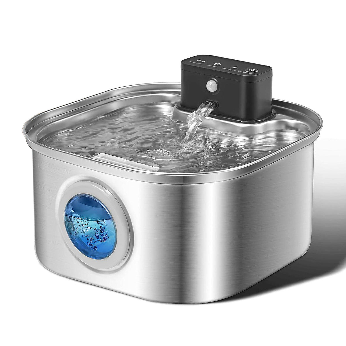 Cordless Sensor Pet Water Fountain, Stainless Steel