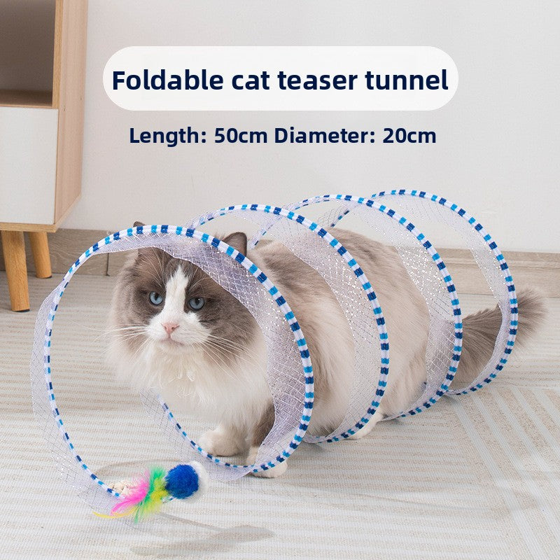 S-Shaped Foldable Cat Play Tunnel