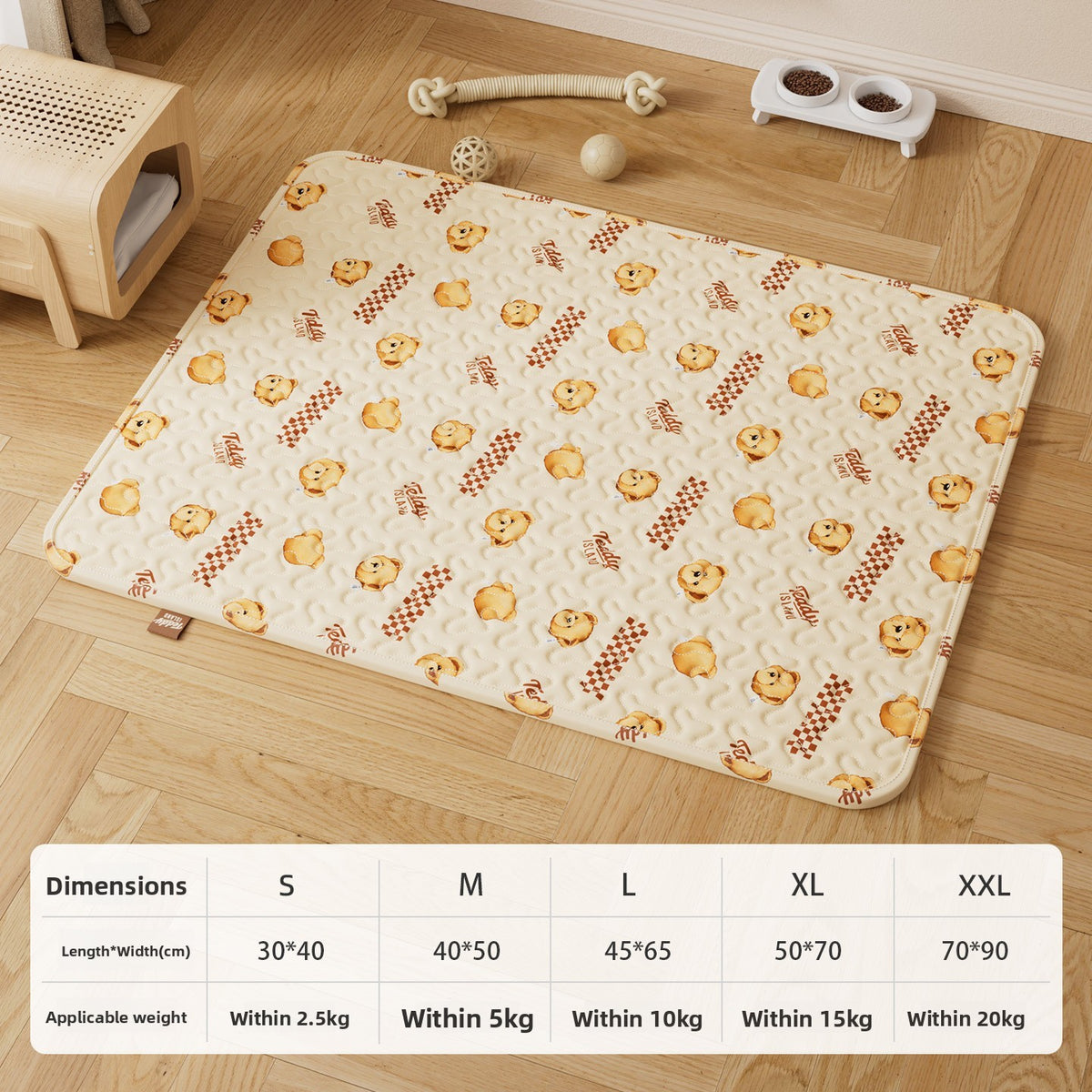 Soft Suede Pet Blanket Mat with Cute Patterns, XS-2XL