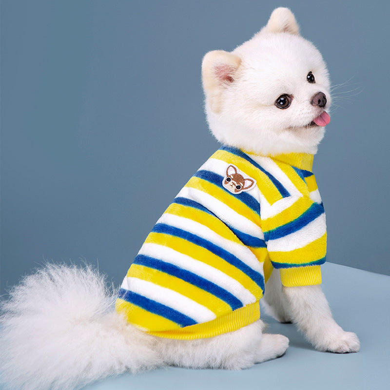 Striped Fleece-Lined Dog Sweater, S-2XL