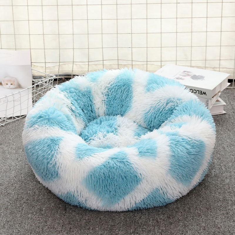 Round Plush Donut Pet Bed, Washable, 40 to 120 cm