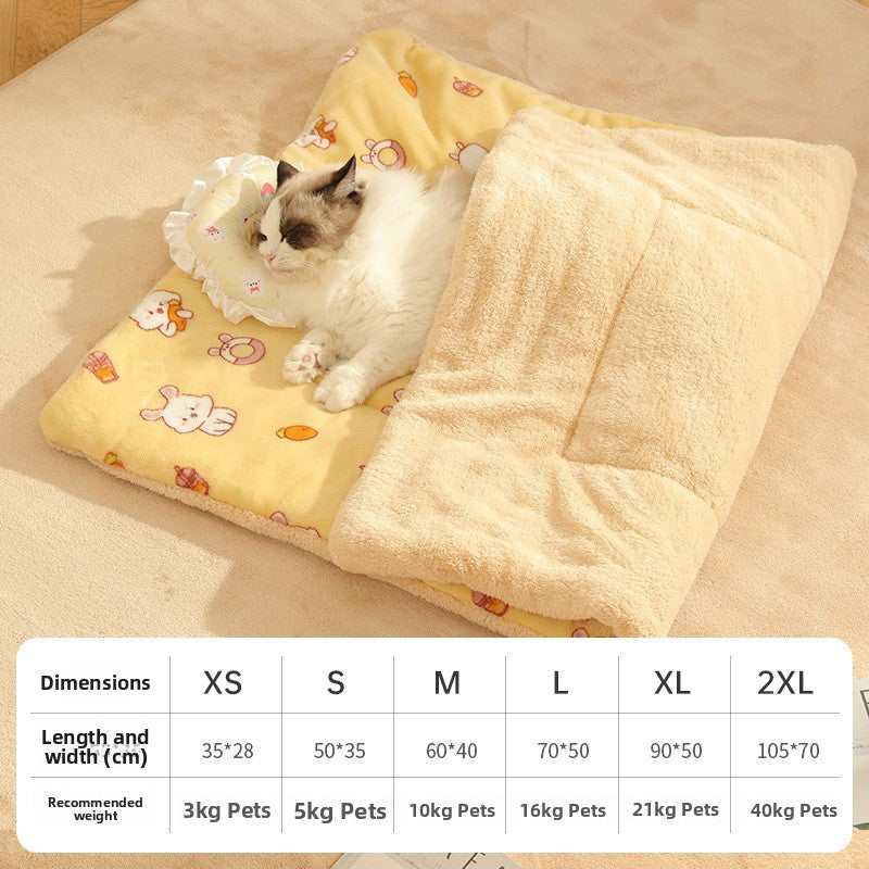 Soft Suede Pet Blanket Mat with Cute Patterns, XS-2XL