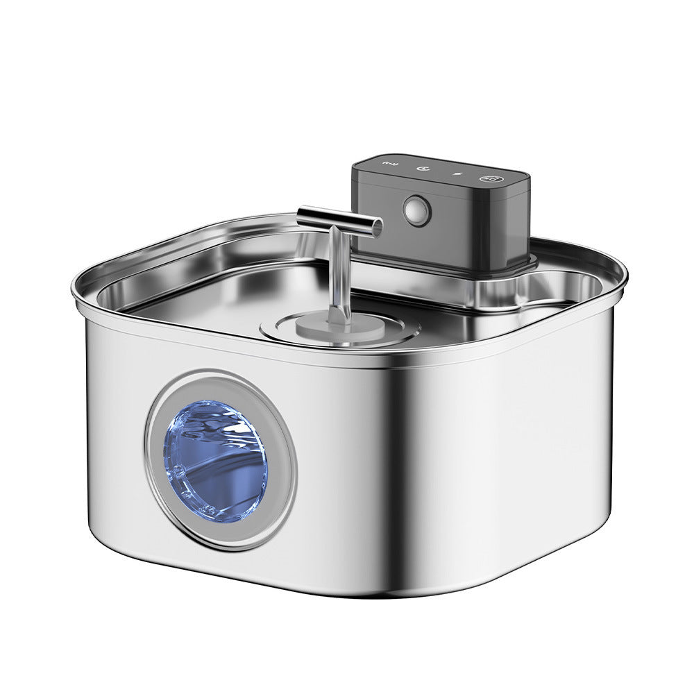Cordless Sensor Pet Water Fountain, Stainless Steel