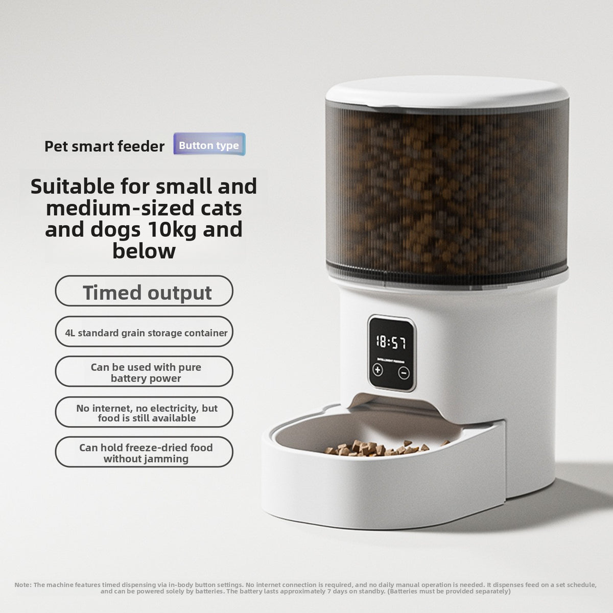 Smart Automatic Pet Feeder with Timer or App Control