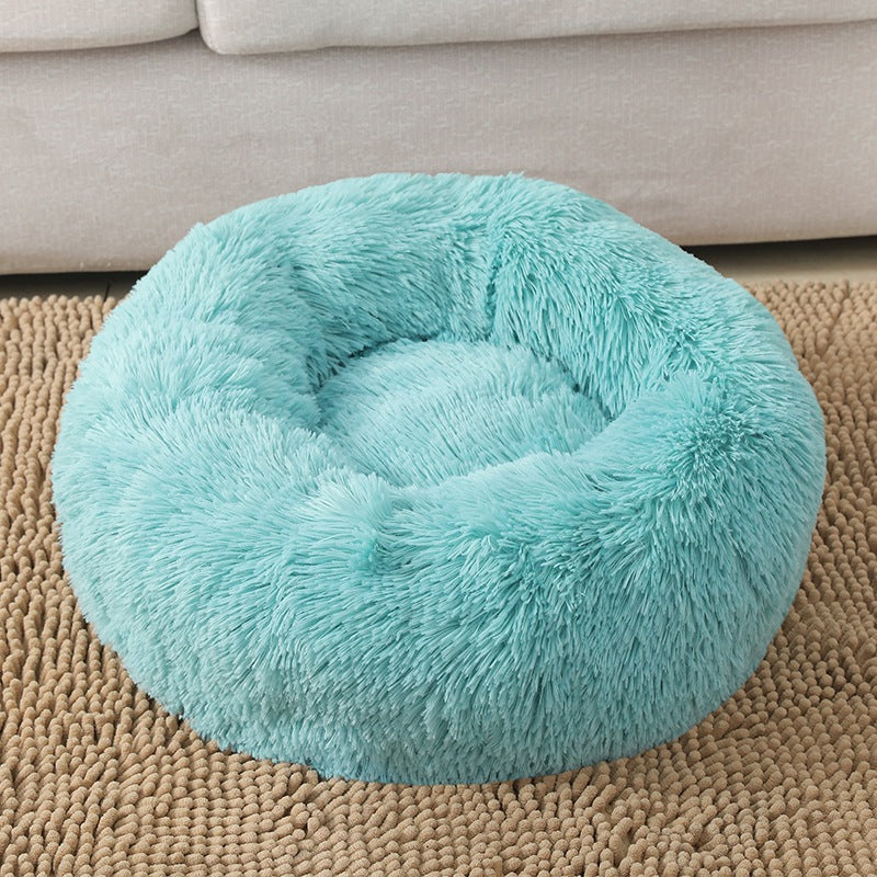 Round Plush Donut Pet Bed, Washable, 40 to 120 cm