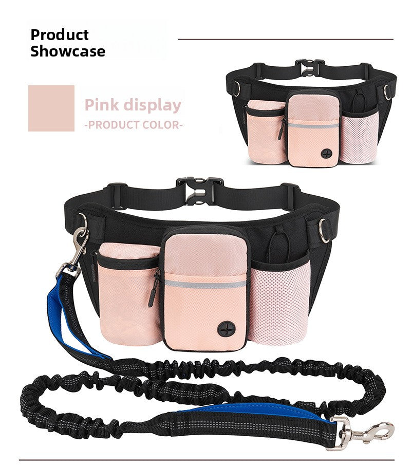 Dog Training Waist Bag with Hands-Free Leash