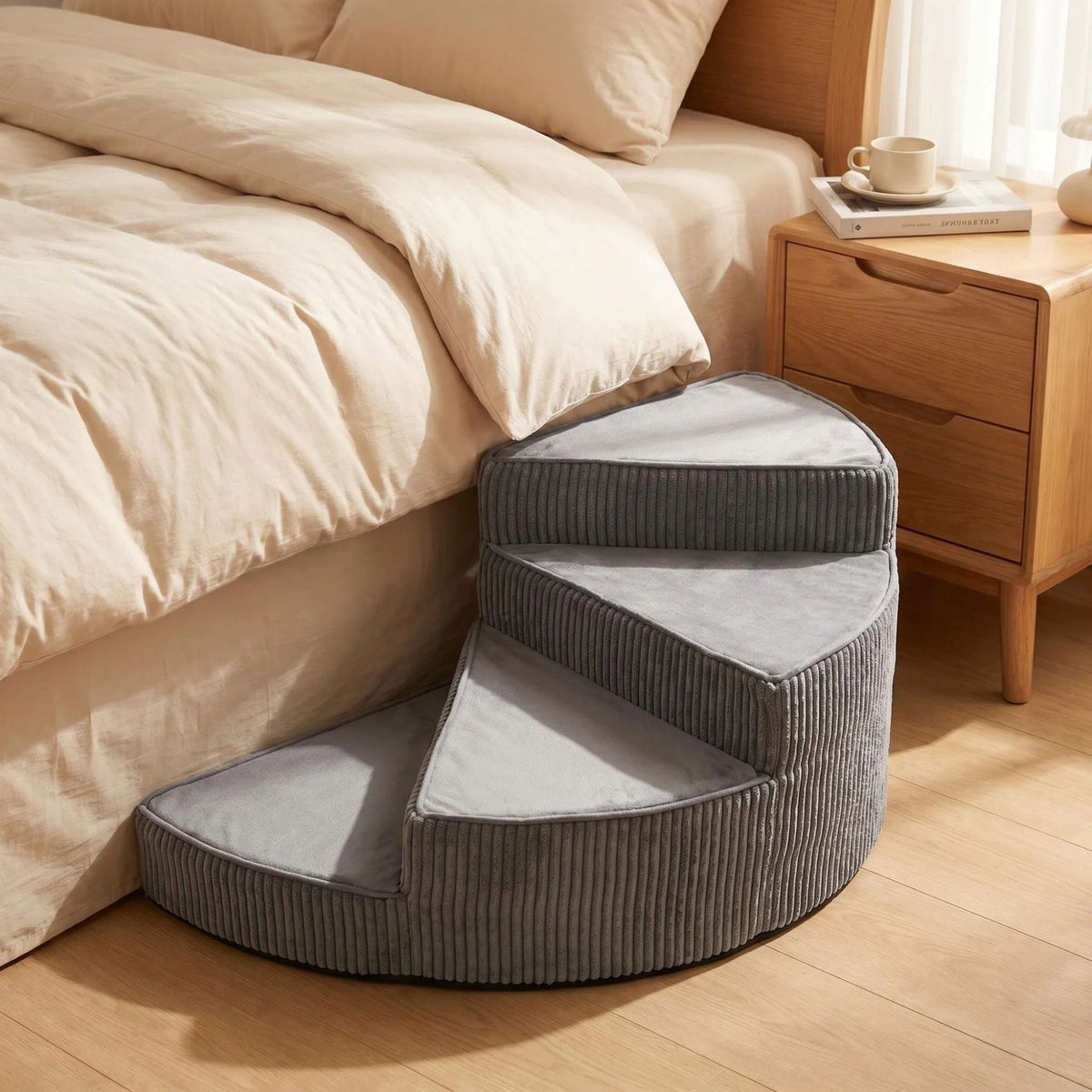 Non-Slip Foam Pet Stairs with Washable Cover, 2-4 Steps