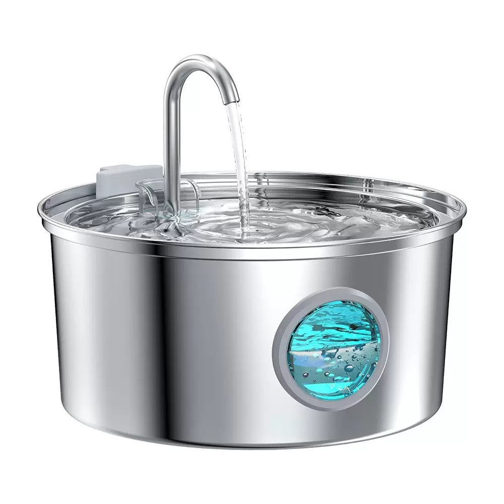 3.2L Stainless Steel Pet Water Fountain, Quiet Pump