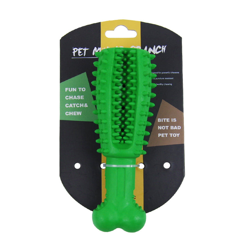 Tough Rubber Teeth Cleaning Dog Chew Toy, Green