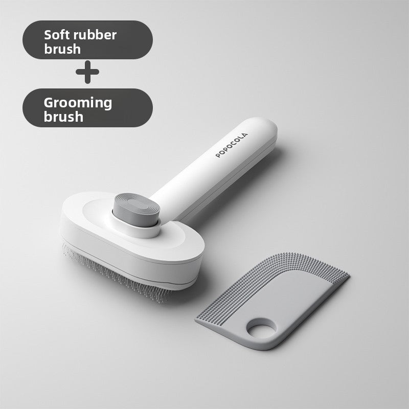 Self-Cleaning Deshedding Brush for Cats & Dogs, Gray