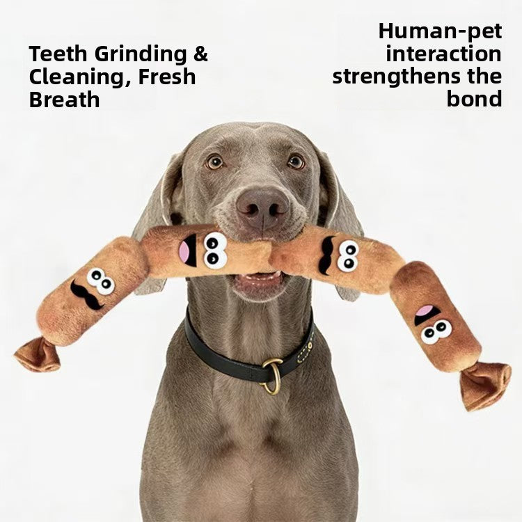 Squeaky Plush Dog Toy, Sausage or Ball