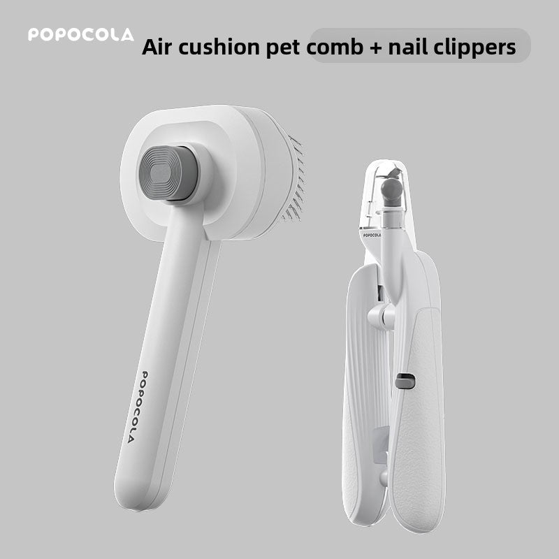 Self-Cleaning Deshedding Brush for Cats & Dogs, Gray