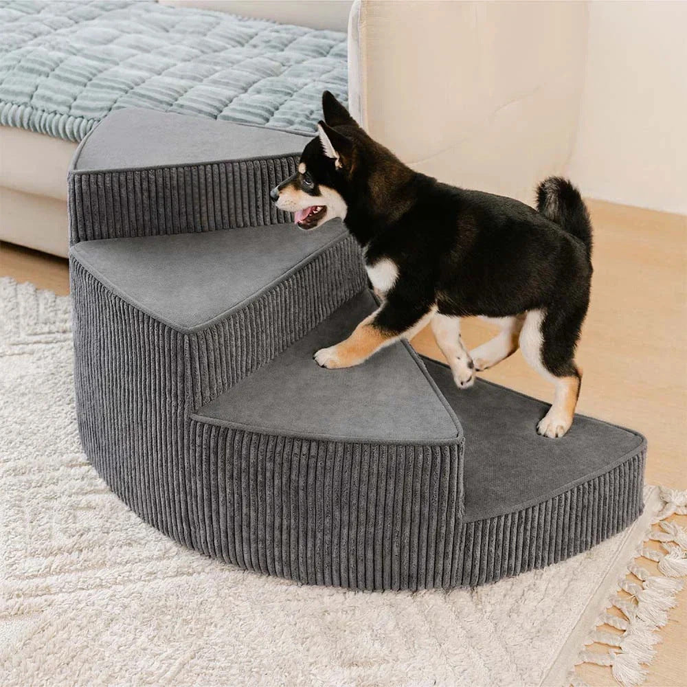 Non-Slip Foam Pet Stairs with Washable Cover, 2-4 Steps