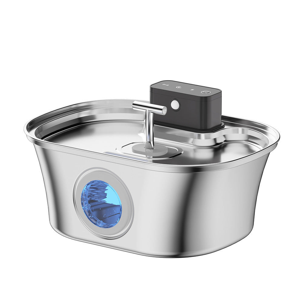Cordless Sensor Pet Water Fountain, Stainless Steel