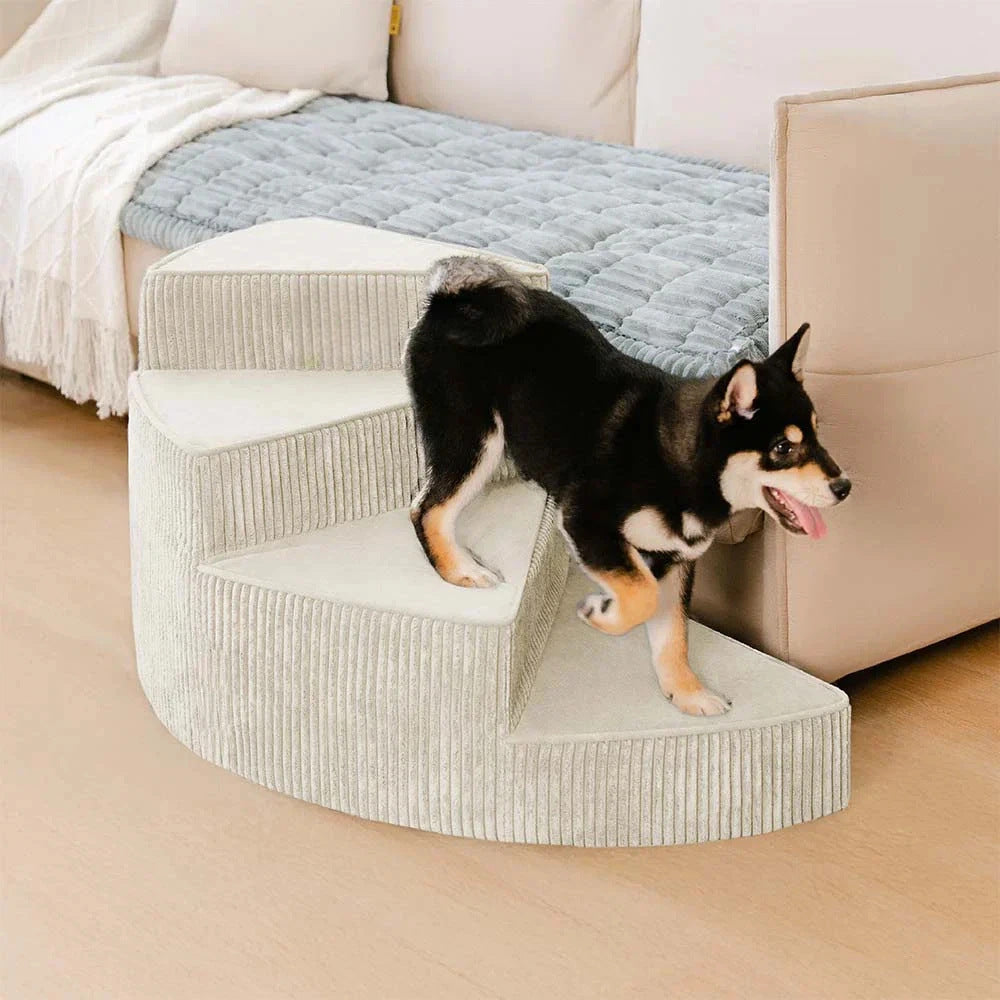 Non-Slip Foam Pet Stairs with Washable Cover, 2-4 Steps