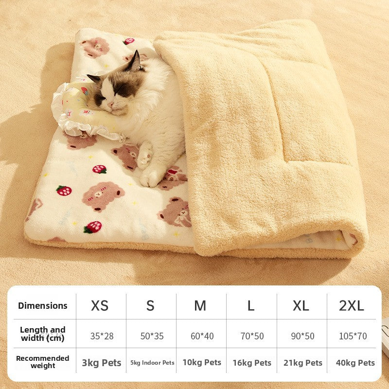 Soft Suede Pet Blanket Mat with Cute Patterns, XS-2XL