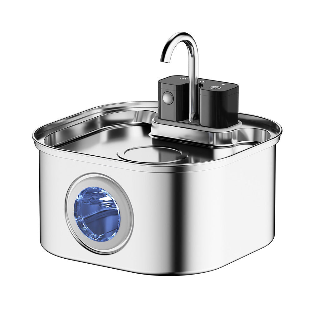 Cordless Sensor Pet Water Fountain, Stainless Steel