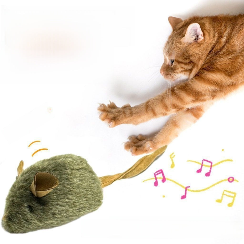 Chirping Bird Interactive Cat Toy with Feathers