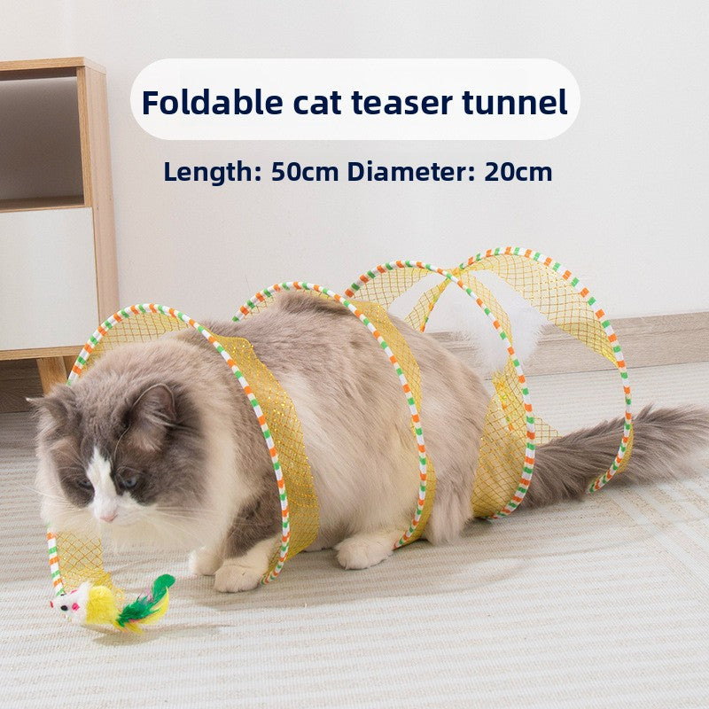 S-Shaped Foldable Cat Play Tunnel