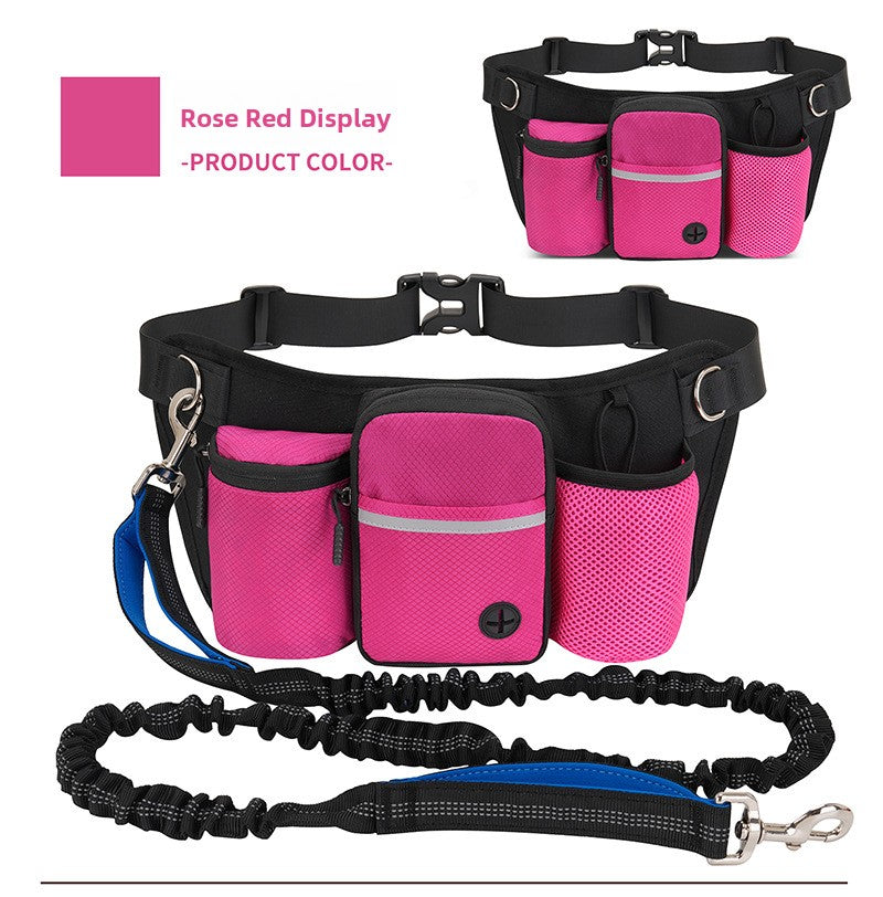 Dog Training Waist Bag with Hands-Free Leash