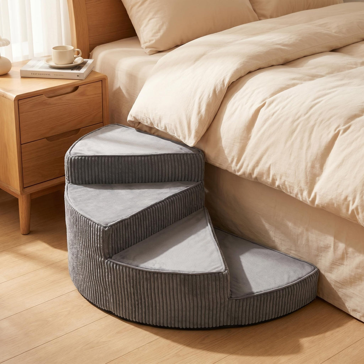 Non-Slip Foam Pet Stairs with Washable Cover, 2-4 Steps