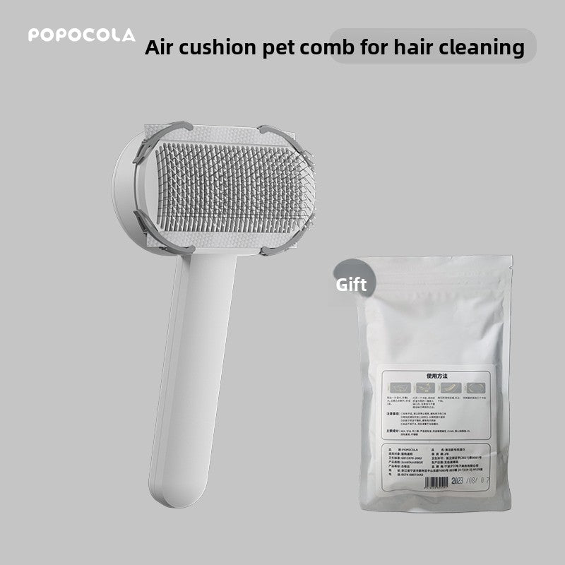 Self-Cleaning Deshedding Brush for Cats & Dogs, Gray