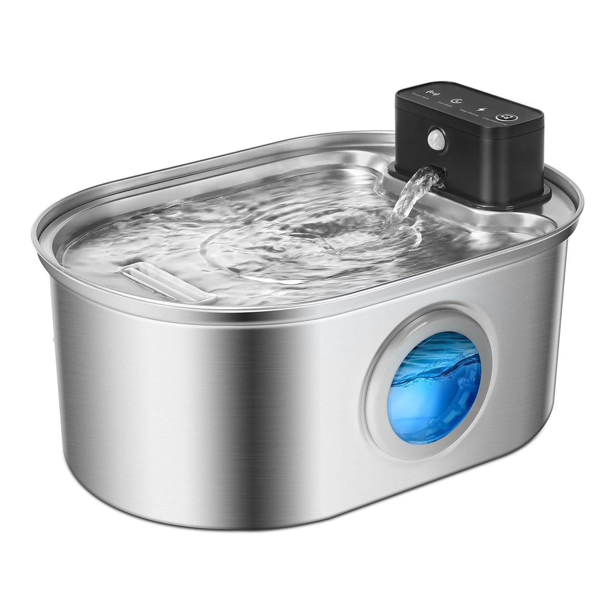 Cordless Sensor Pet Water Fountain, Stainless Steel