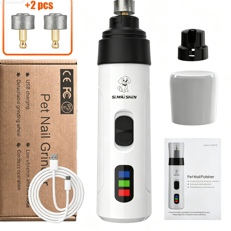 2-Speed Rechargeable Pet Nail Grinder with LED Light