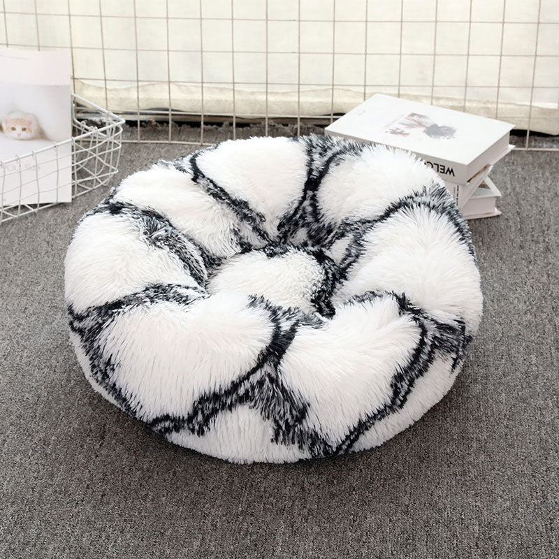 Round Plush Donut Pet Bed, Washable, 40 to 120 cm
