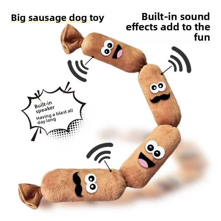 Squeaky Plush Dog Toy, Sausage or Ball