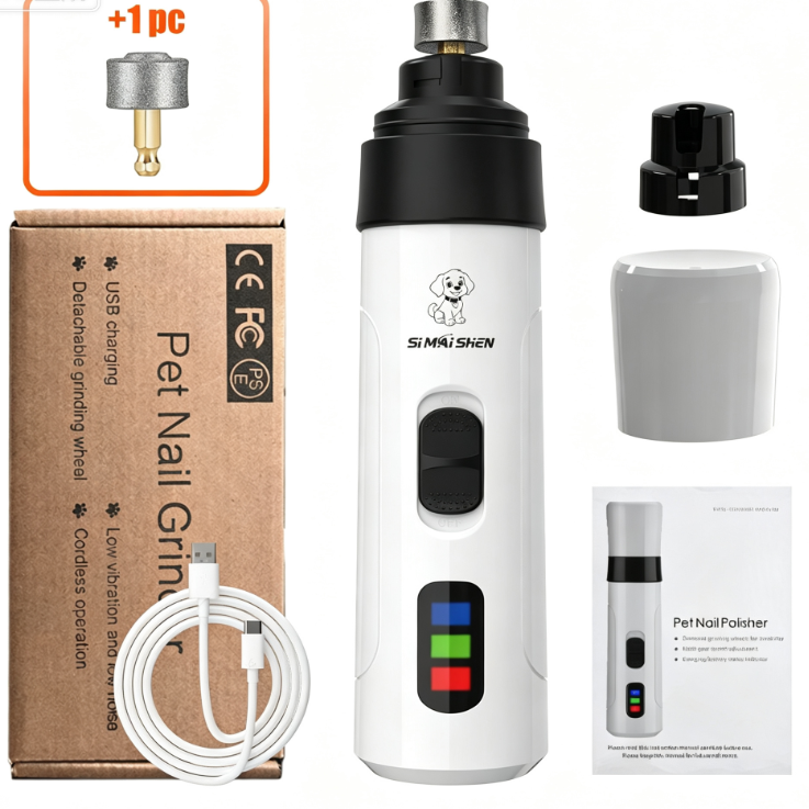 2-Speed Rechargeable Pet Nail Grinder with LED Light