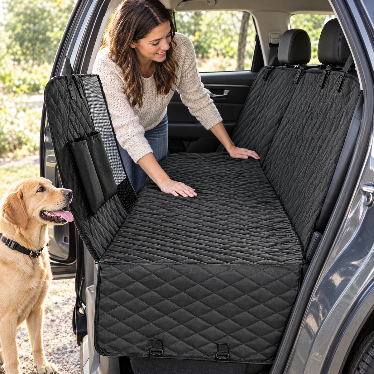 Dog car back seat cover – lifestyle photo 2