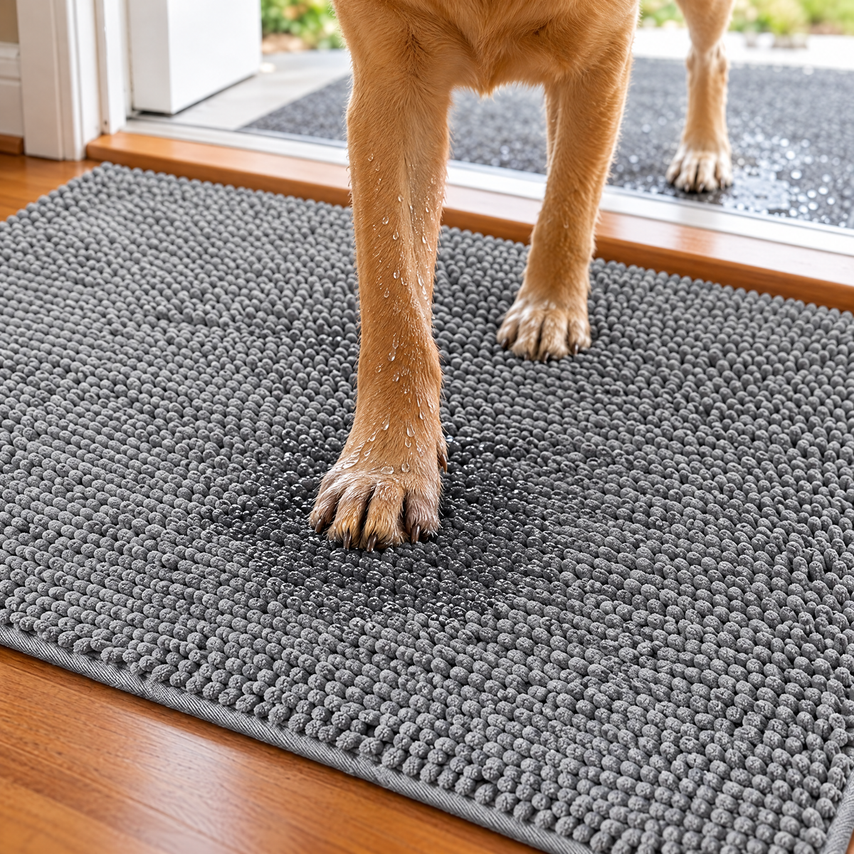 Absorbent dog door mat grey – lifestyle photo 3