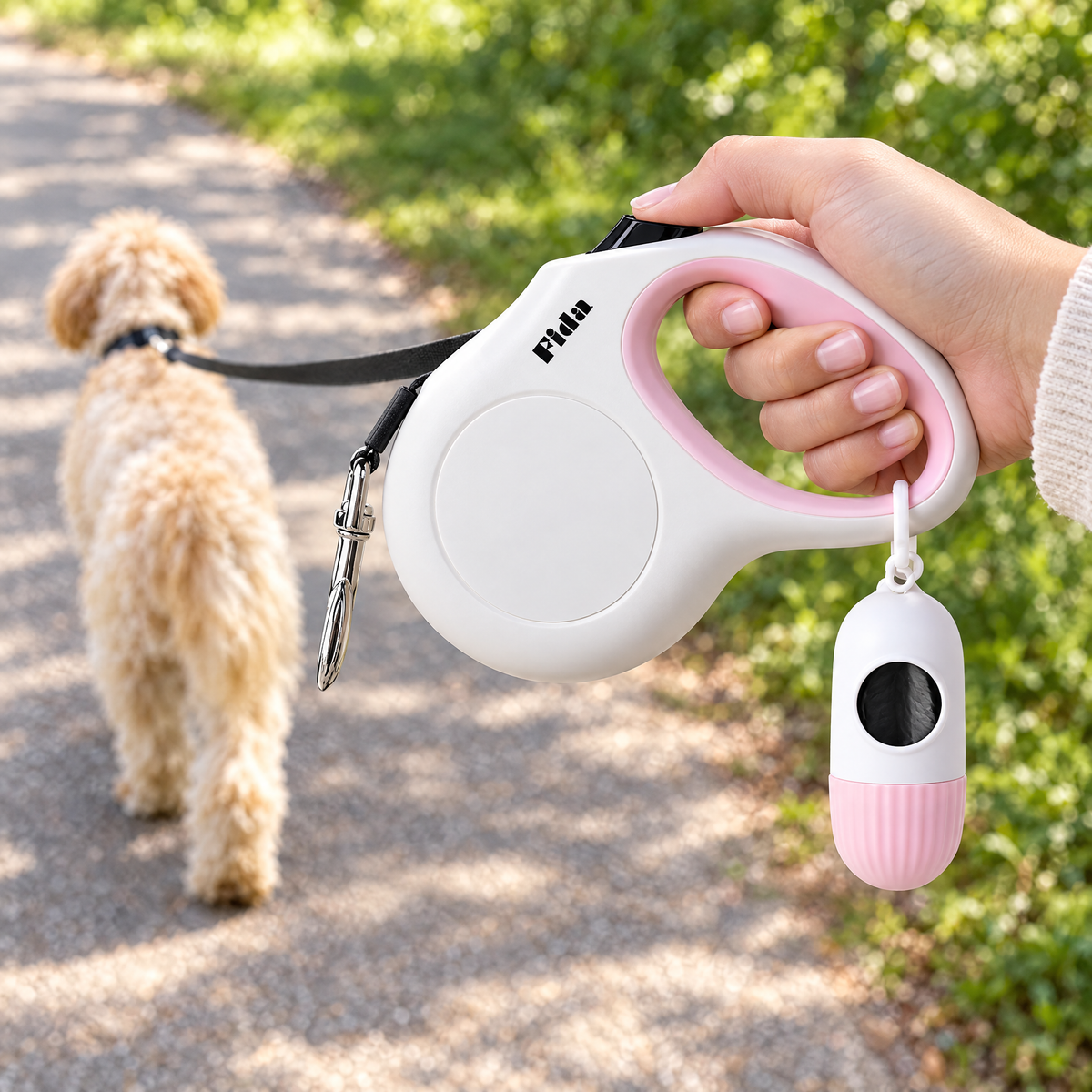 Retractable dog leash – lifestyle photo 2