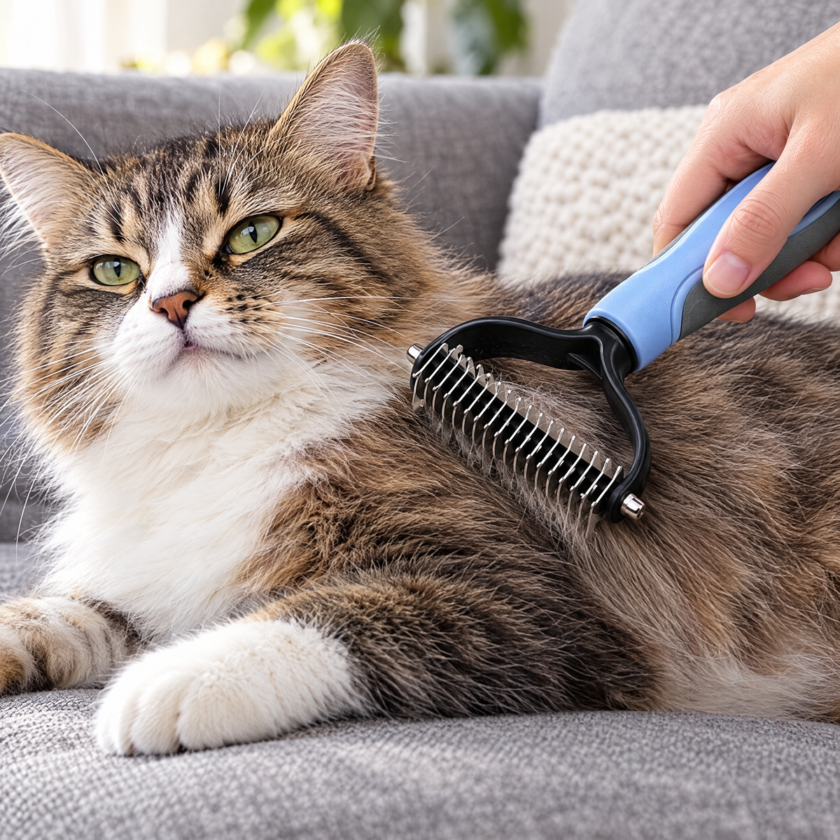 Dual sided deshedding brush – lifestyle photo 2