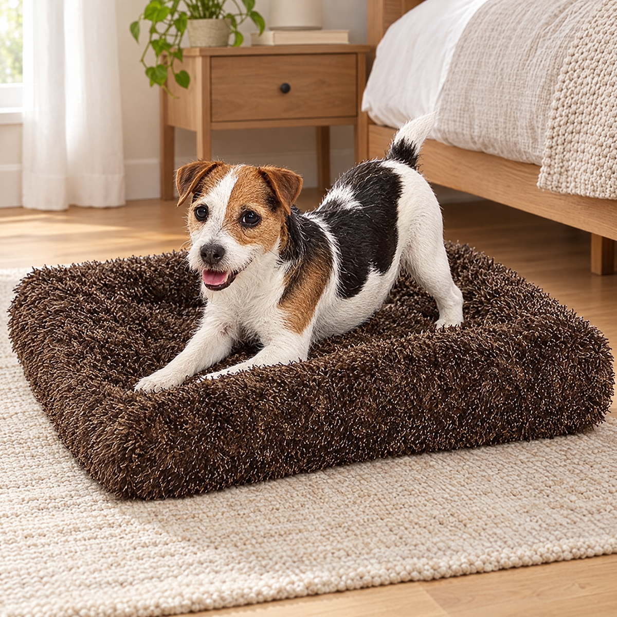 Plush crate pet bed – lifestyle photo 3