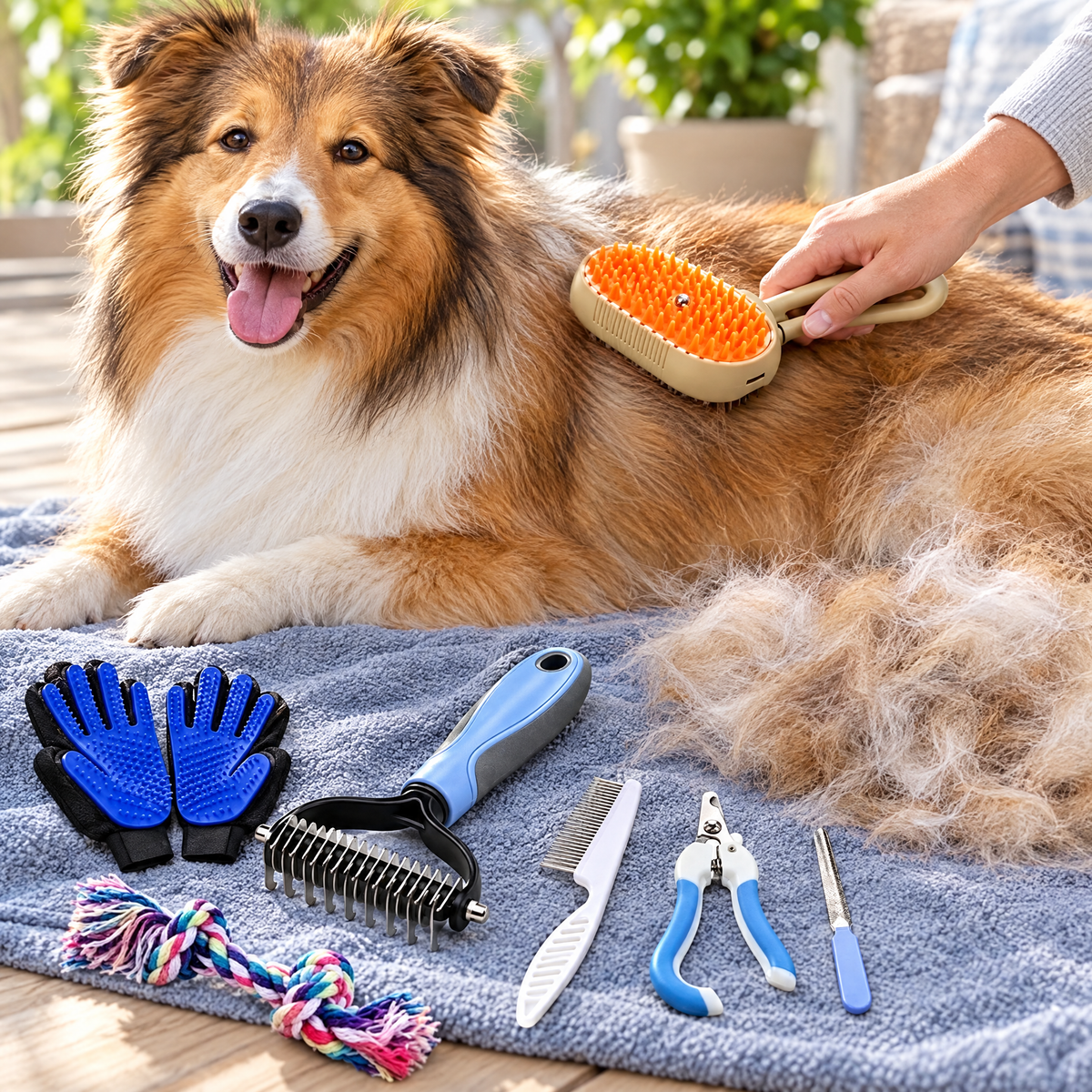 Dual sided deshedding brush – lifestyle photo 3