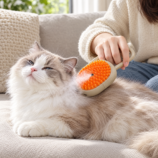 Pet steam spray comb – lifestyle photo 1