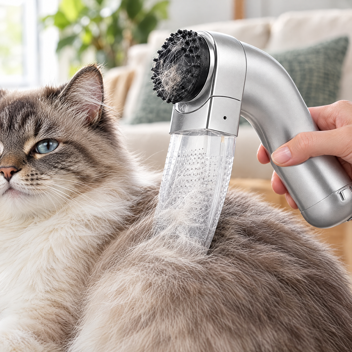 Pet hair vacuum groomer – lifestyle photo 2