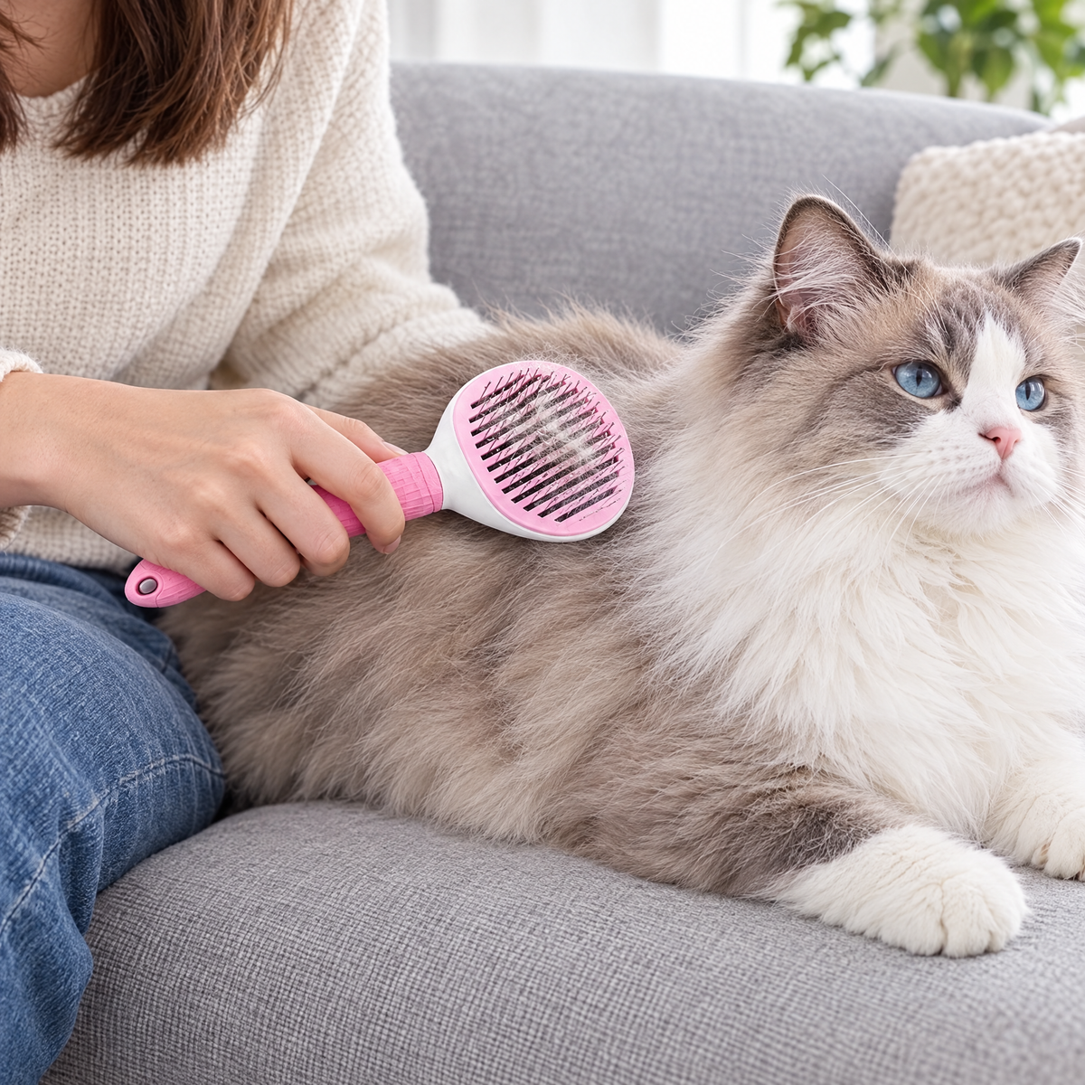 Self-cleaning pet hair comb – lifestyle photo 1