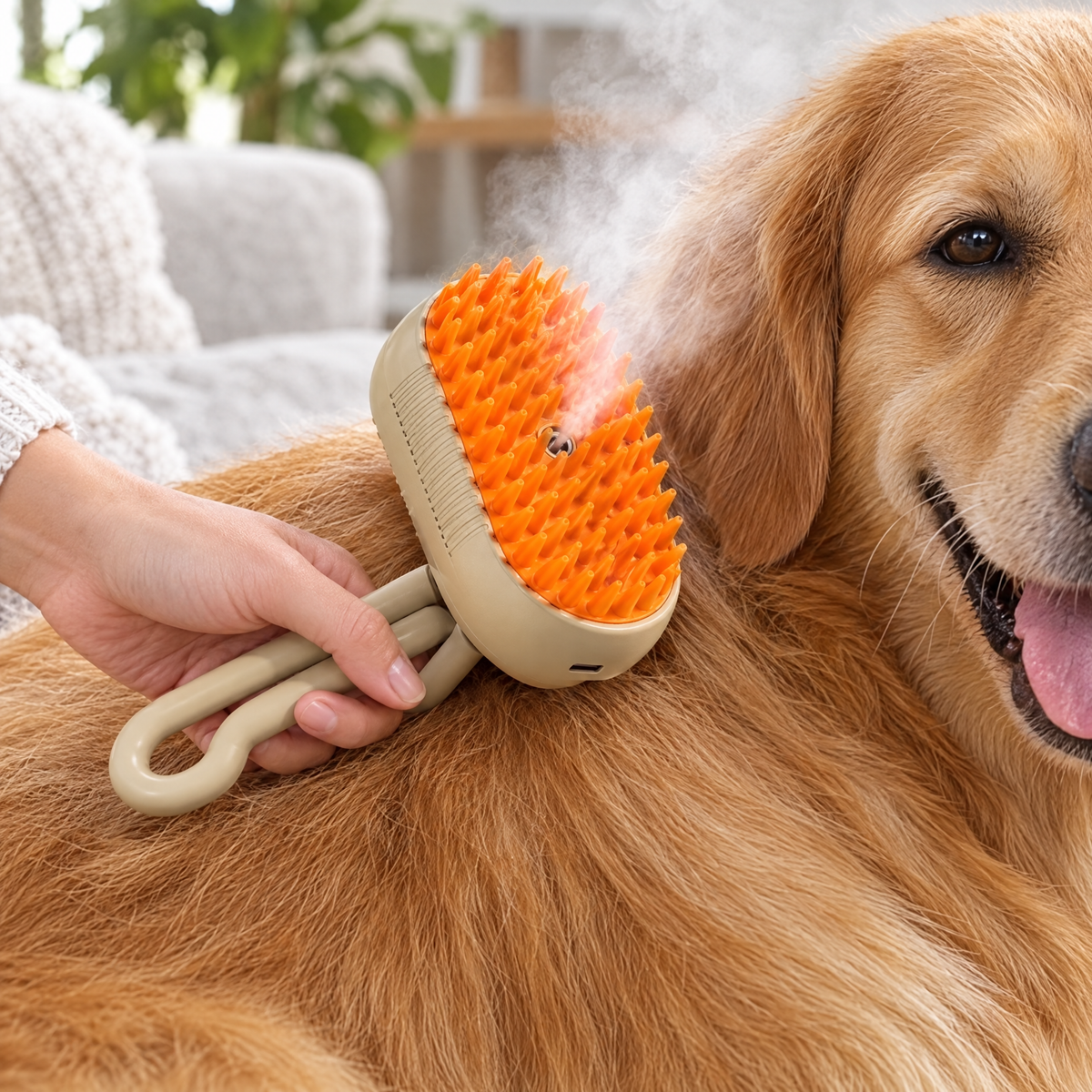 Pet steam spray comb – lifestyle photo 2