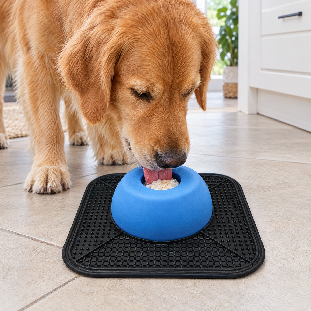 Slow feeder lick mat bowl – lifestyle photo 1
