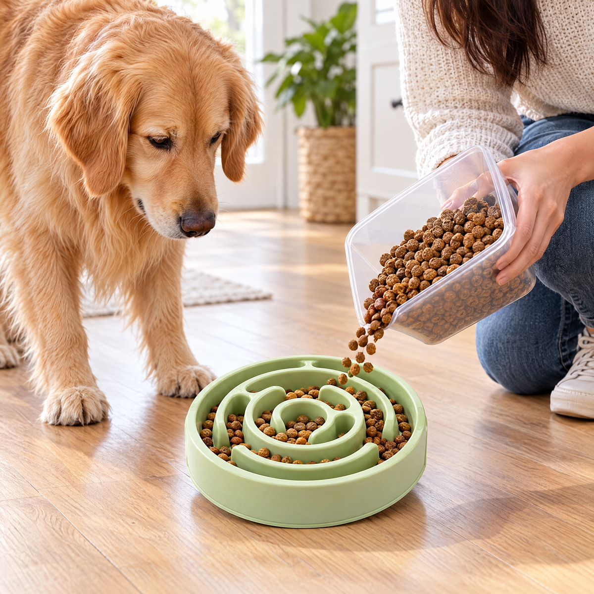 Slow feeder puzzle bowl – lifestyle photo 2