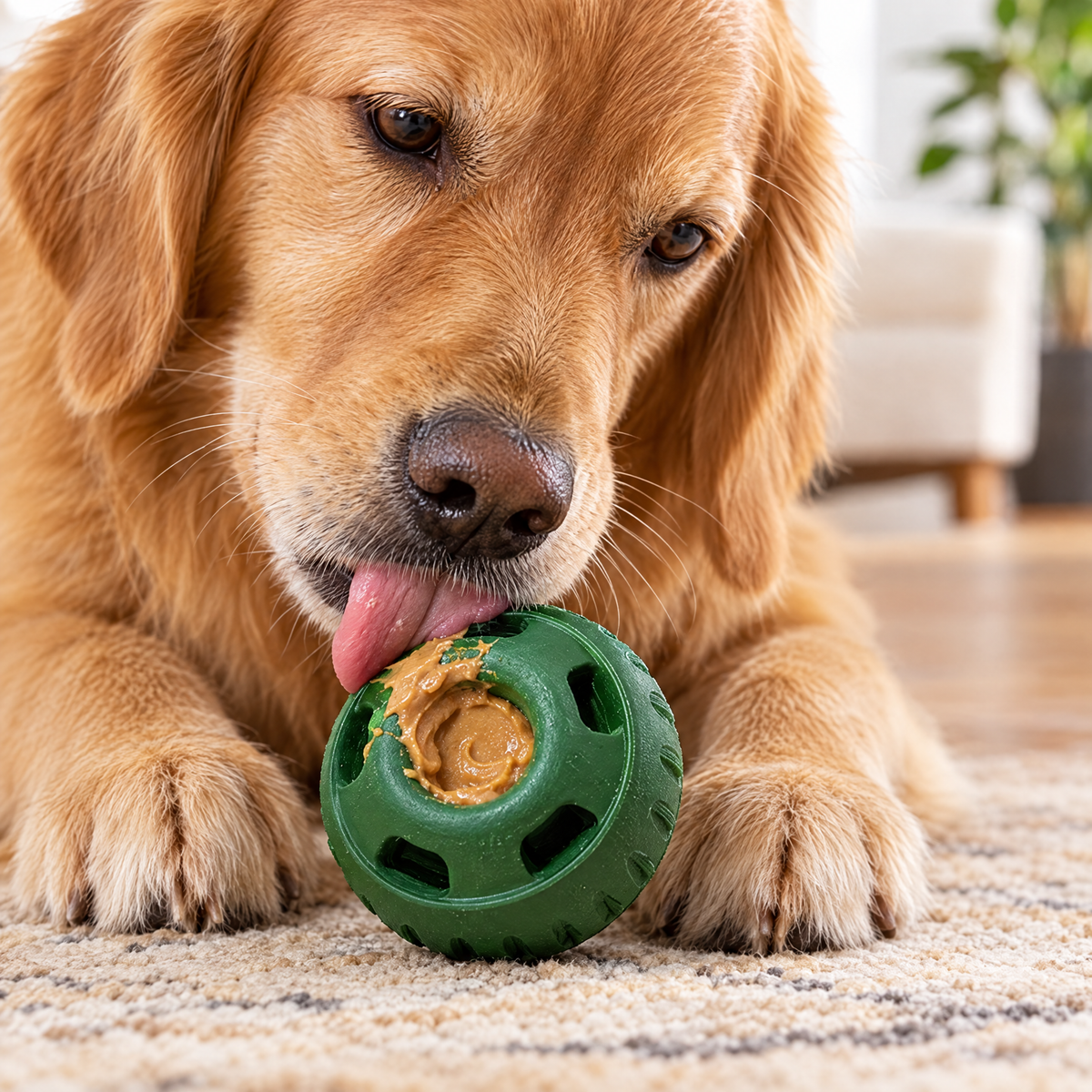 Slow feeder licking ball – lifestyle photo 3