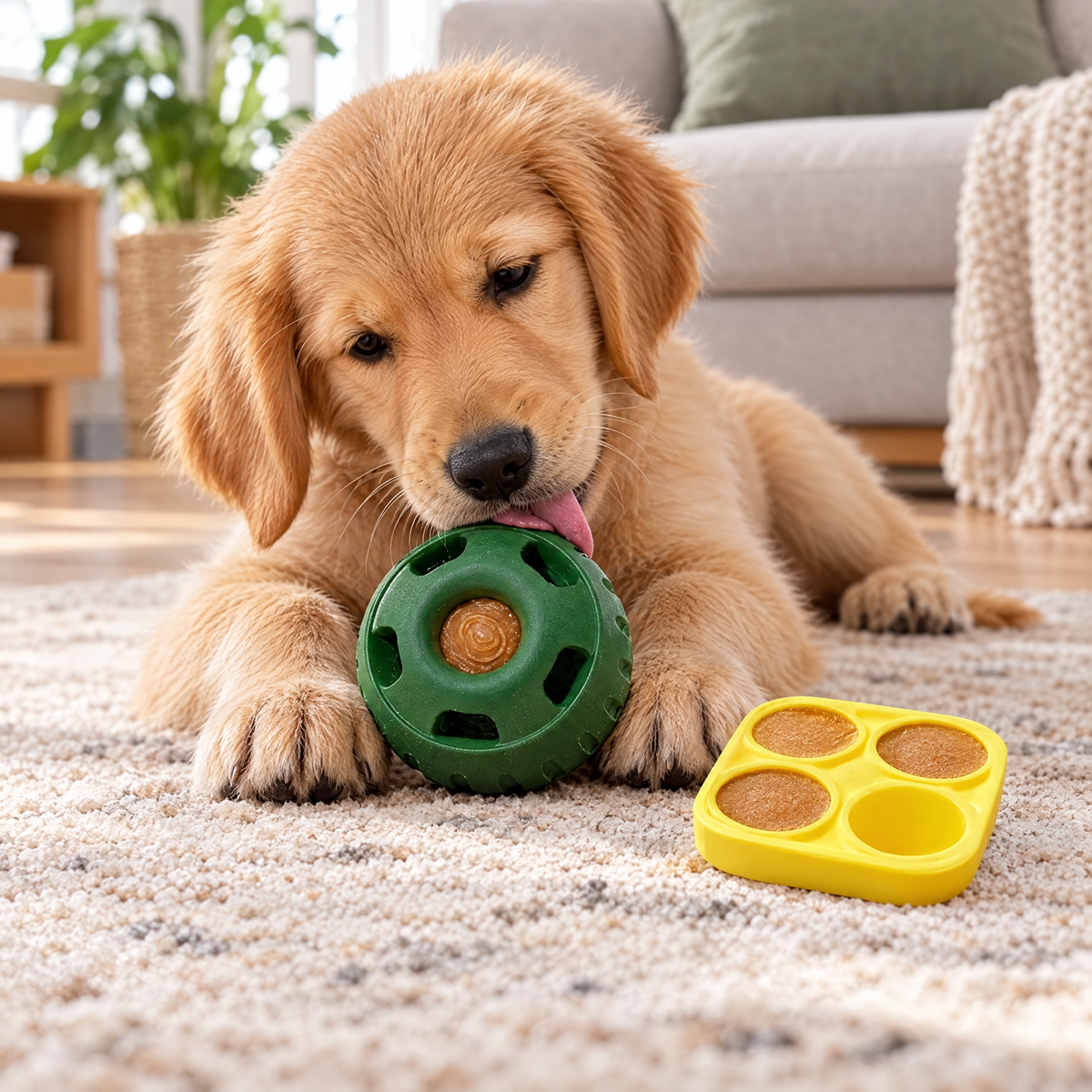 Slow feeder licking ball – lifestyle photo 2