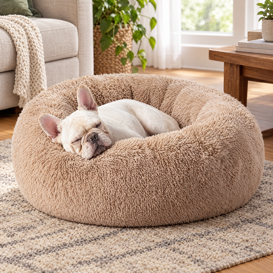 Calming donut dog bed – lifestyle photo 1
