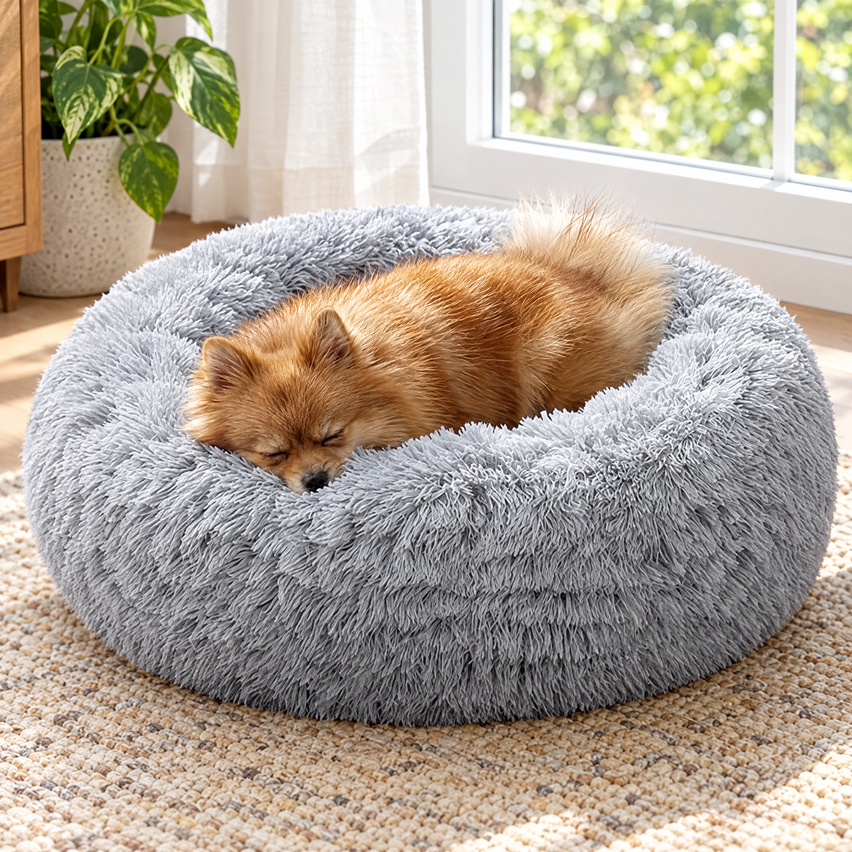 Plush donut pet bed – lifestyle photo 2