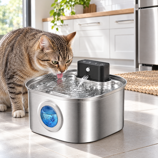 Sensor stainless pet water fountain – lifestyle photo 1